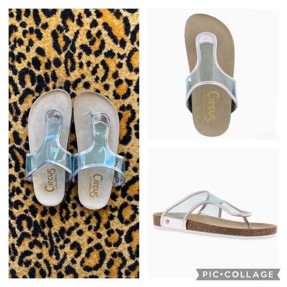 Circus Sam Edelman Brittney Rivia Girls glitter clear thong sandals Size 4 - Picture 1 of 15
